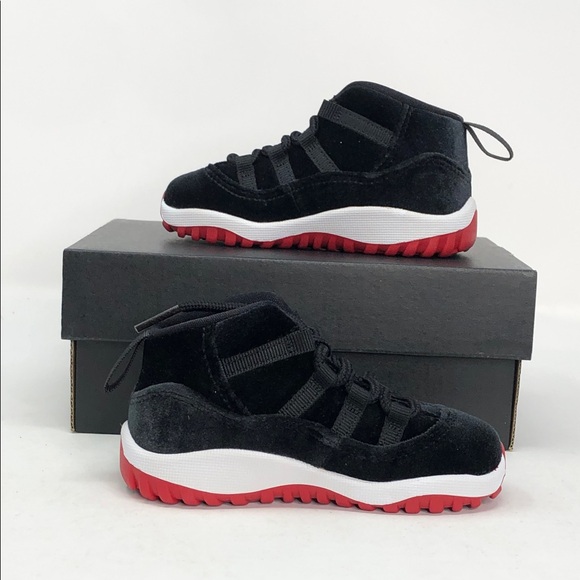 Air Jordan 11 Retro 11 Toddler (TD) Bred Velvet HF7808-061 - Size 7C - Picture 1 of 13